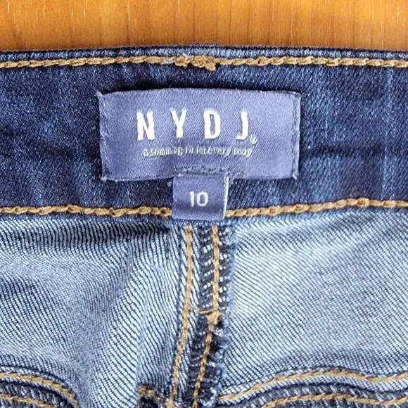 NYDJ Dark Wash 5 Pocket Skinny Stretch Denim Lift x Tuck Jeans - 10 - Picture 9 of 11